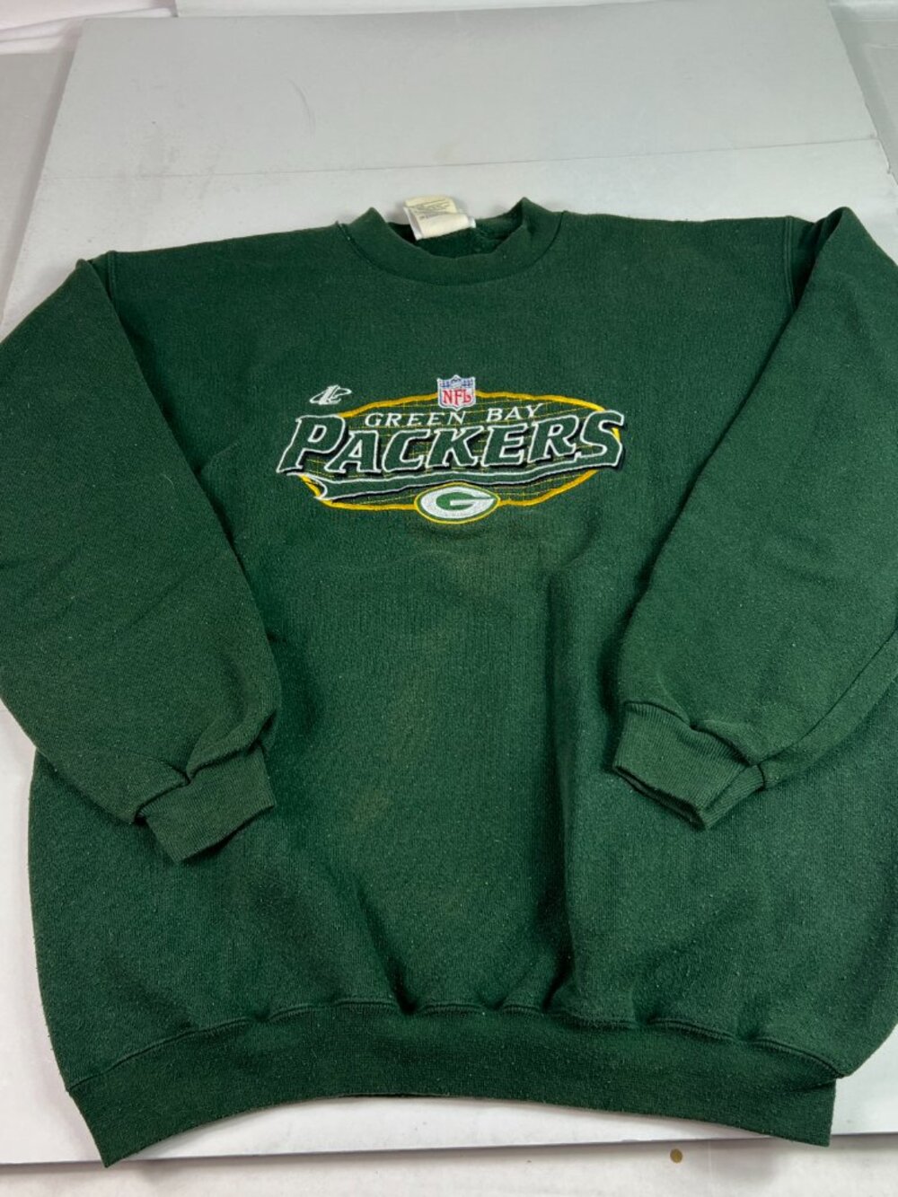 VTG 90s NFL Green Bay Packers Sweatshirt Youth Extra Large Green Faded Crewneck